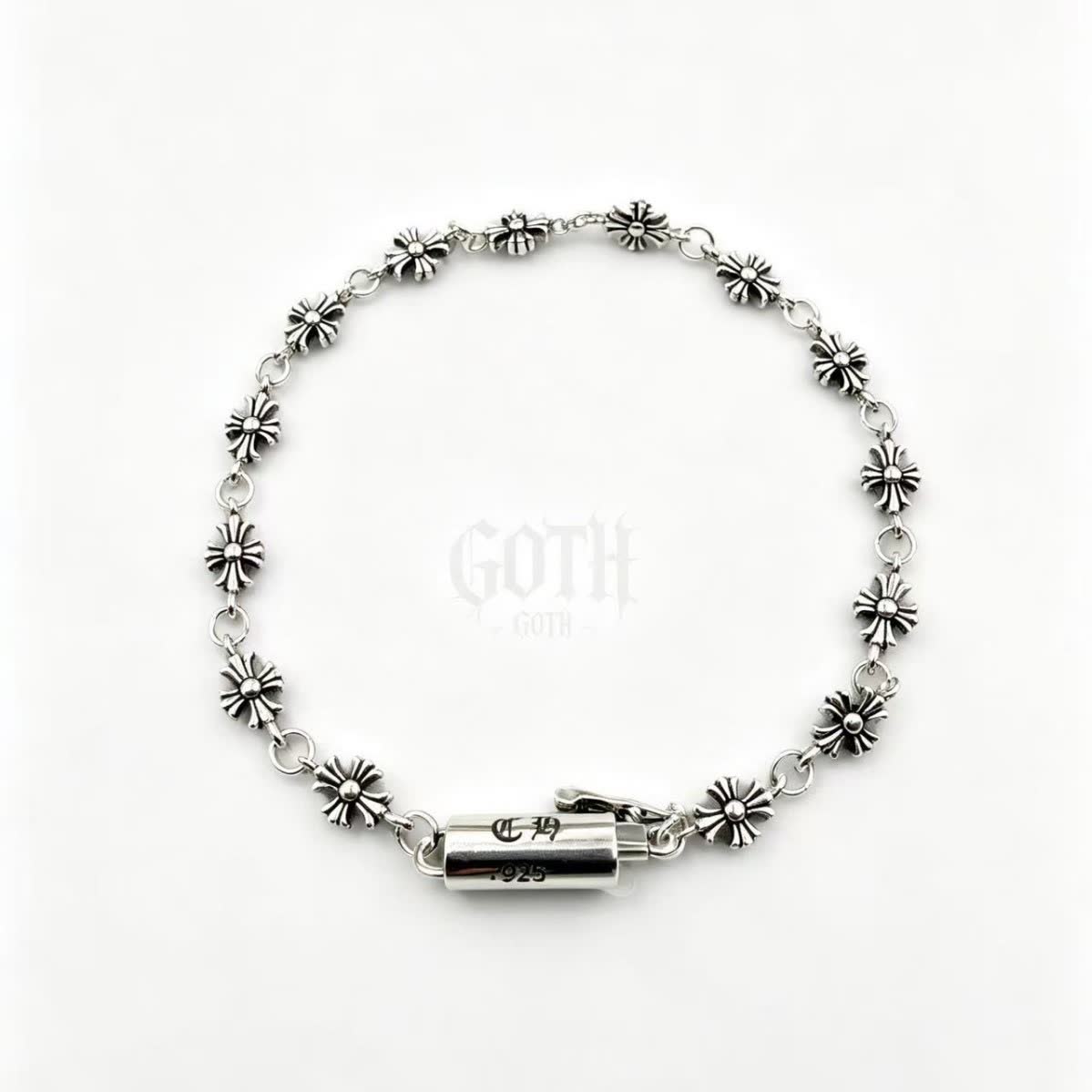 Chrome Hearts Sterling Silver Flower Bracelet